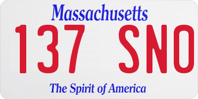 MA license plate 137SN0