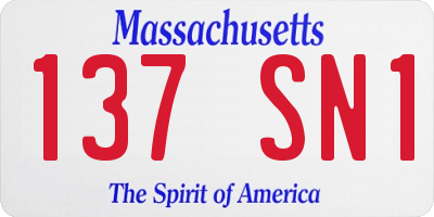 MA license plate 137SN1