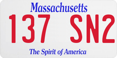 MA license plate 137SN2