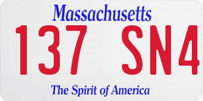 MA license plate 137SN4
