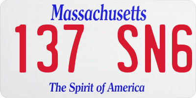 MA license plate 137SN6
