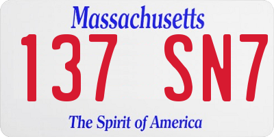 MA license plate 137SN7