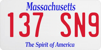 MA license plate 137SN9