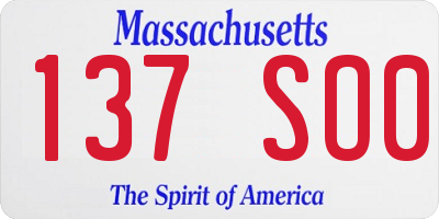 MA license plate 137SO0