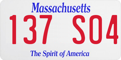 MA license plate 137SO4