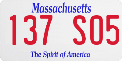 MA license plate 137SO5
