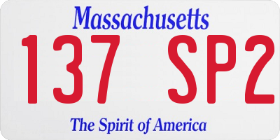 MA license plate 137SP2