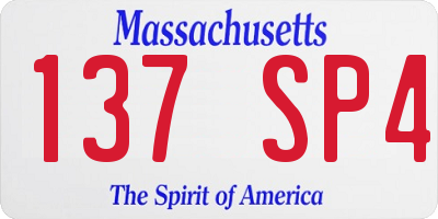 MA license plate 137SP4