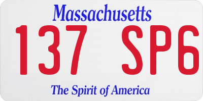 MA license plate 137SP6