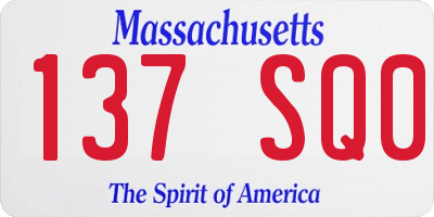MA license plate 137SQ0