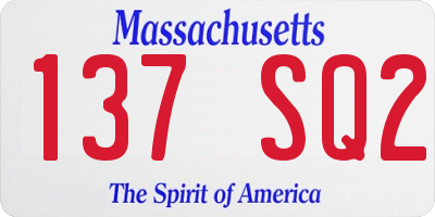 MA license plate 137SQ2