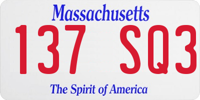 MA license plate 137SQ3