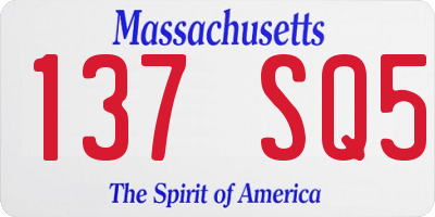 MA license plate 137SQ5