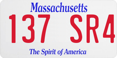 MA license plate 137SR4