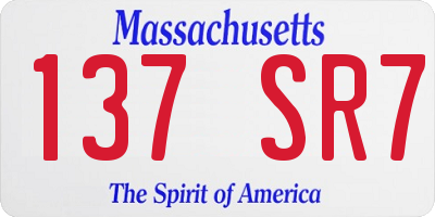 MA license plate 137SR7