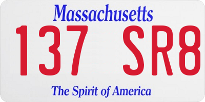 MA license plate 137SR8