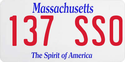 MA license plate 137SS0