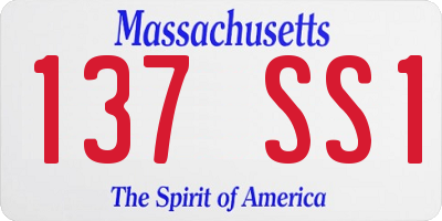 MA license plate 137SS1