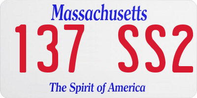 MA license plate 137SS2