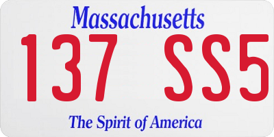 MA license plate 137SS5
