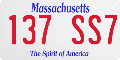 MA license plate 137SS7