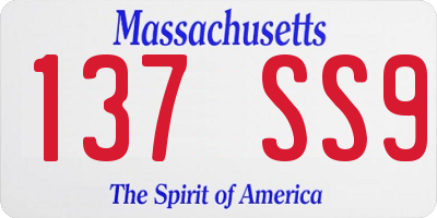 MA license plate 137SS9