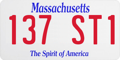 MA license plate 137ST1