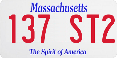 MA license plate 137ST2