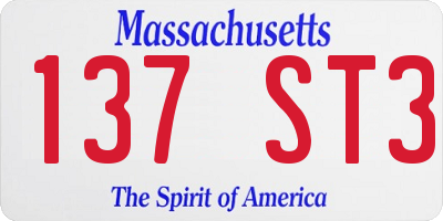 MA license plate 137ST3
