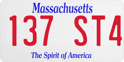 MA license plate 137ST4
