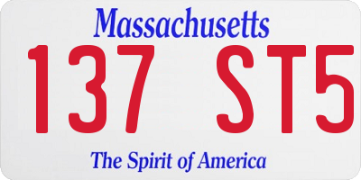MA license plate 137ST5
