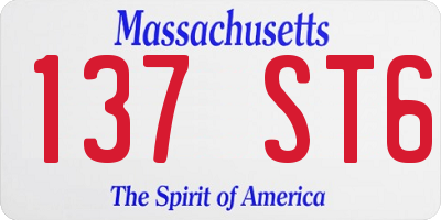 MA license plate 137ST6