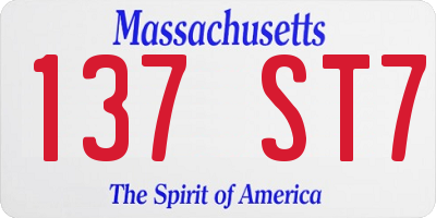 MA license plate 137ST7