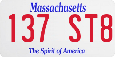 MA license plate 137ST8