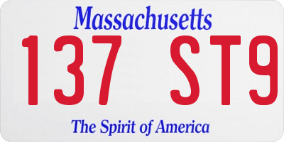 MA license plate 137ST9