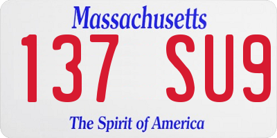 MA license plate 137SU9
