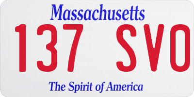 MA license plate 137SV0