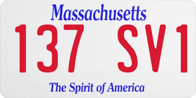 MA license plate 137SV1