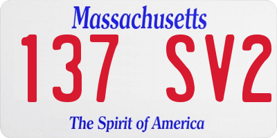 MA license plate 137SV2