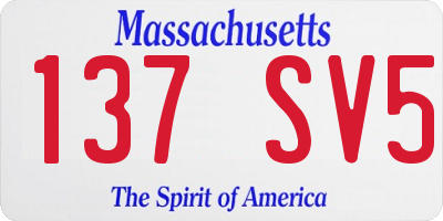 MA license plate 137SV5