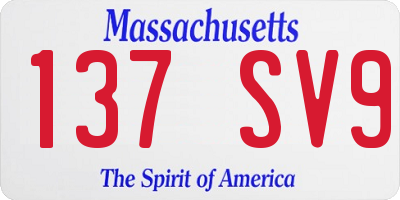 MA license plate 137SV9