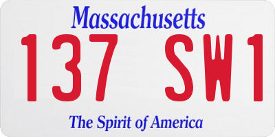MA license plate 137SW1
