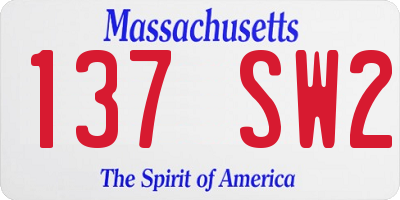 MA license plate 137SW2