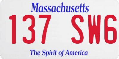 MA license plate 137SW6