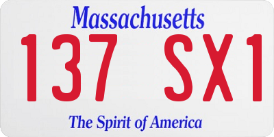 MA license plate 137SX1