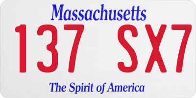 MA license plate 137SX7