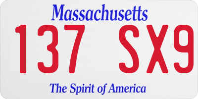 MA license plate 137SX9
