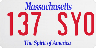 MA license plate 137SY0