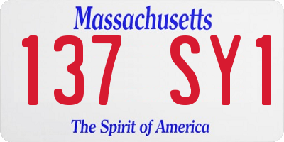 MA license plate 137SY1