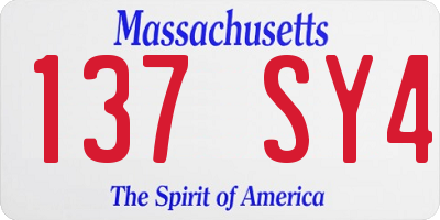 MA license plate 137SY4